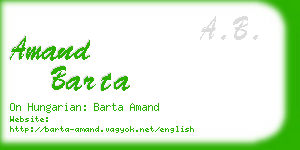 amand barta business card
